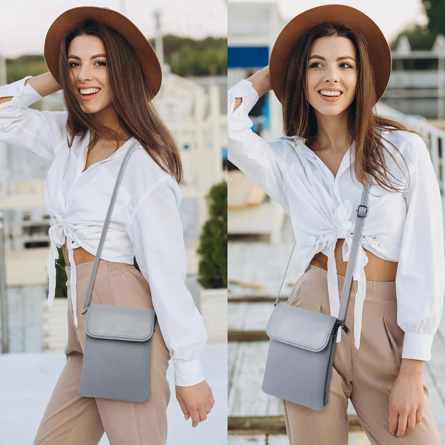 KUKOO Small Crossbody Bags for Women Cell Phone Purse Wallet Bag PU Leather with Shoulder Strap
