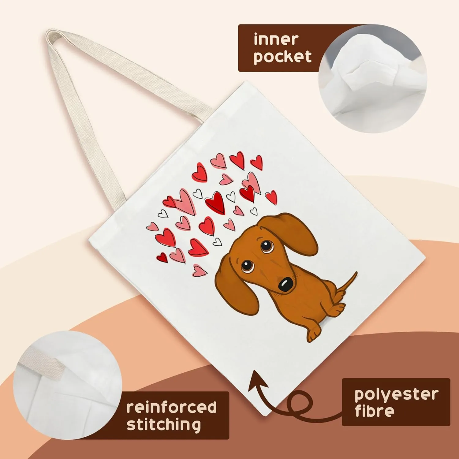 Kunlisa Cute Cow Canvas Tote Bag, Gifts for Girls & Women Lovers