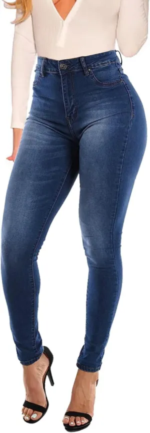 KUNMI Womens Curvy High Waist Stretch Butt Lifting Skinny Colombian Jeans