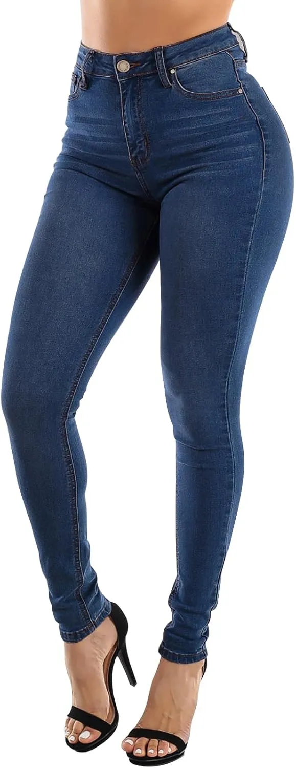 KUNMI Womens Curvy High Waist Stretch Butt Lifting Skinny Colombian Jeans
