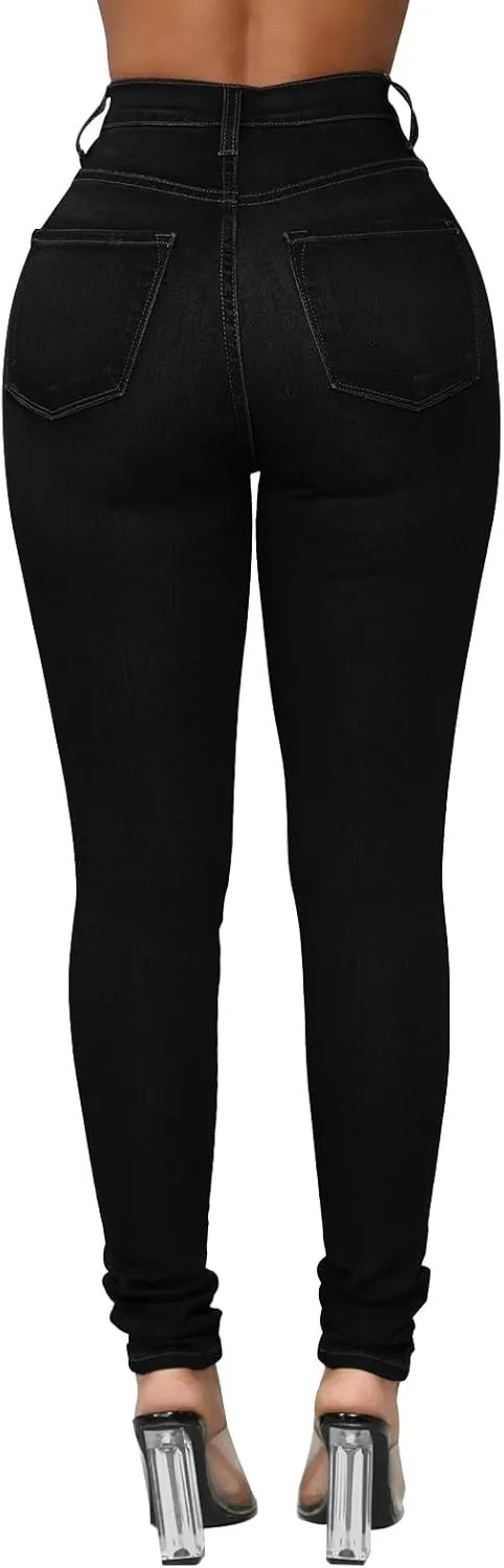 KUNMI Womens Curvy High Waist Stretch Butt Lifting Skinny Colombian Jeans