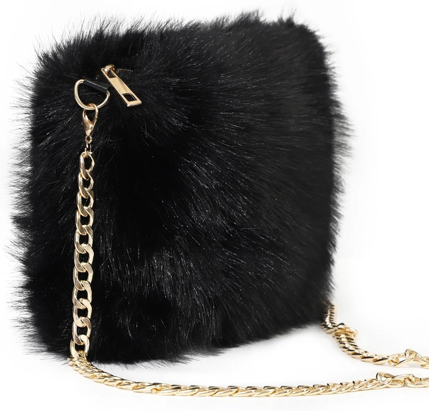 LA CARRIE Faux Fur Crossbody Bags for Women Shoulder Bag Purse Handbags Shoulder Strap
