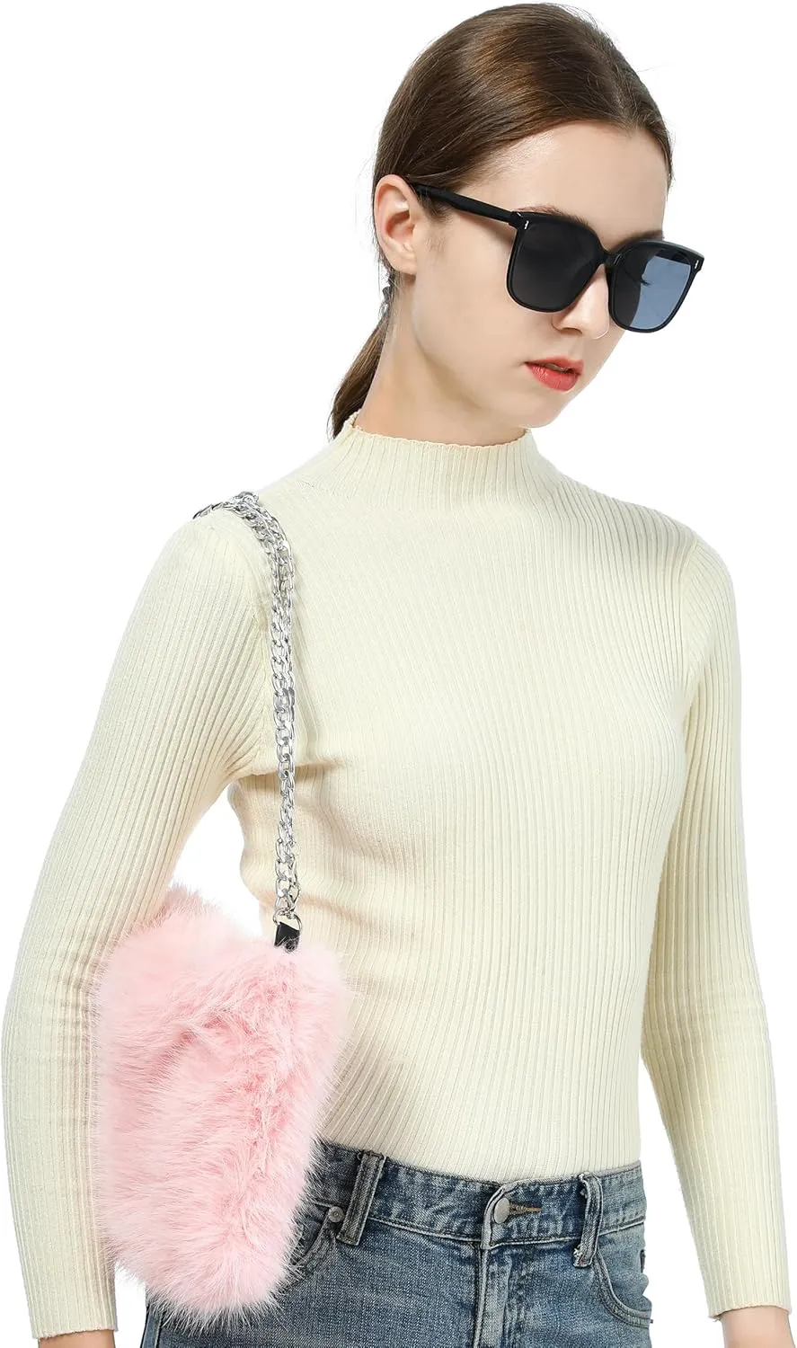 LA CARRIE Faux Fur Crossbody Bags for Women Shoulder Bag Purse Handbags Shoulder Strap