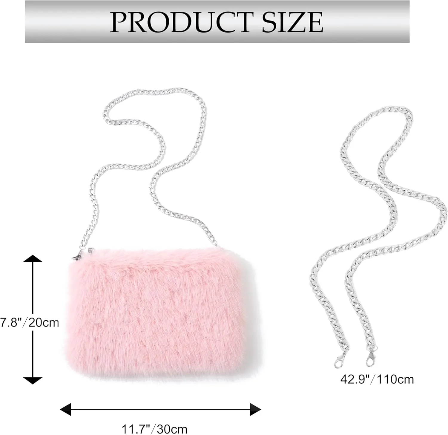 LA CARRIE Faux Fur Crossbody Bags for Women Shoulder Bag Purse Handbags Shoulder Strap