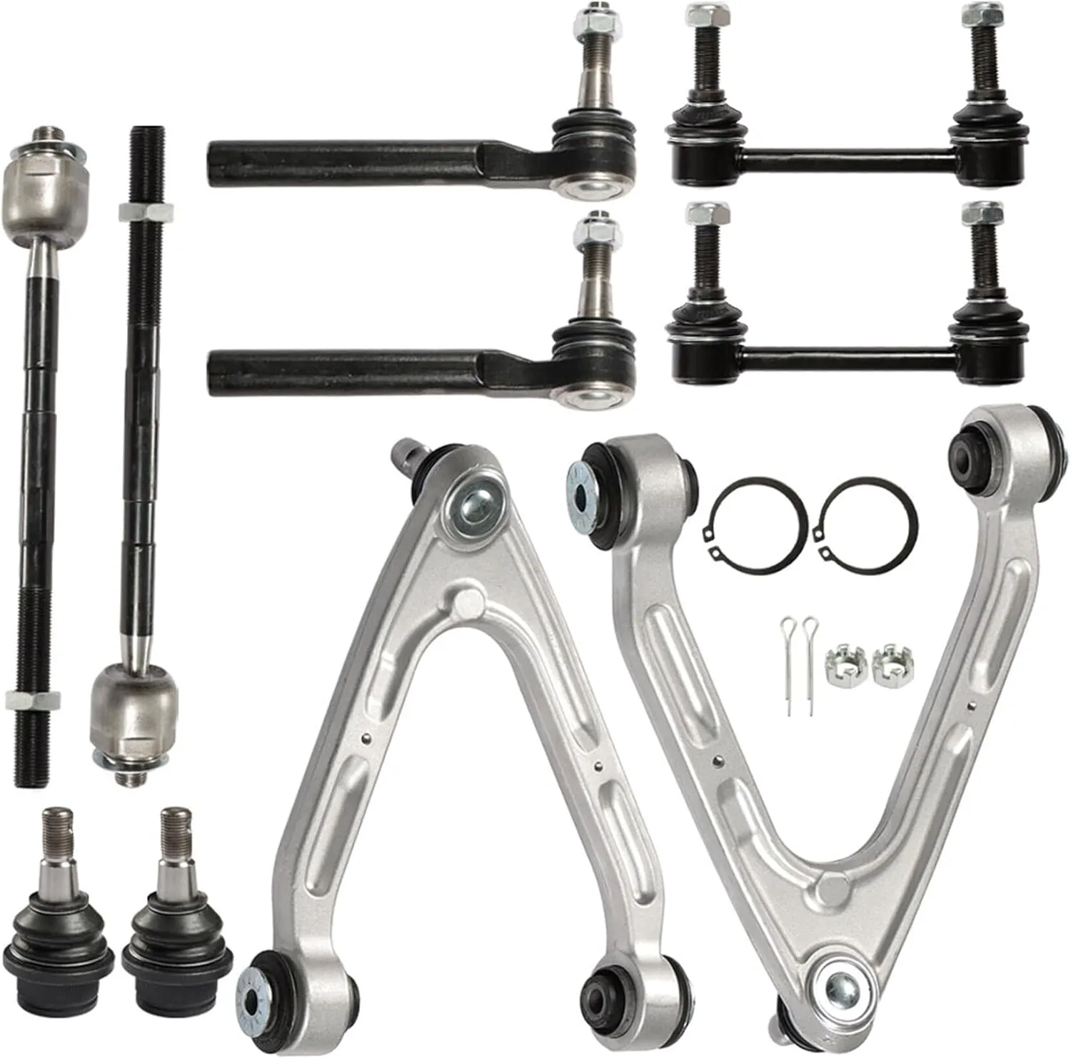 labwork 10pc Front Upper Control Arms Ball Joint Assembly Tie Rod End Sway Bar Link Kit Driver & Passenger Side Replacement for 2006-2010 Hummer H3 H3T