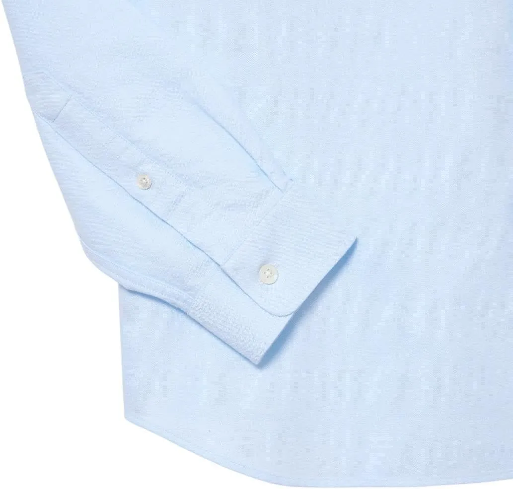 Lacoste Mens Long Sleeve Regular Fit Button Down Solid Oxford Shirt