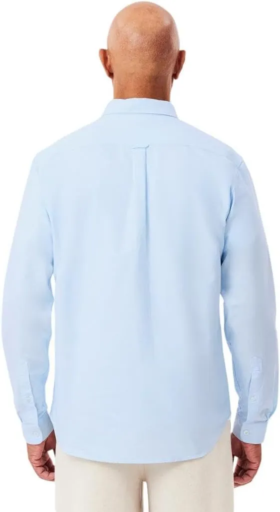 Lacoste Mens Long Sleeve Regular Fit Button Down Solid Oxford Shirt