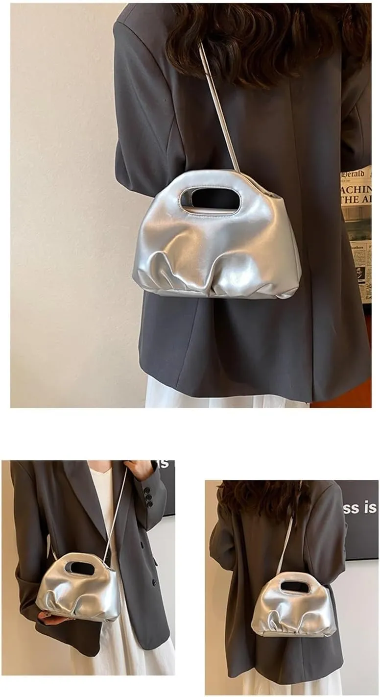 Ladies pleated cloud bag one-shoulder handbag