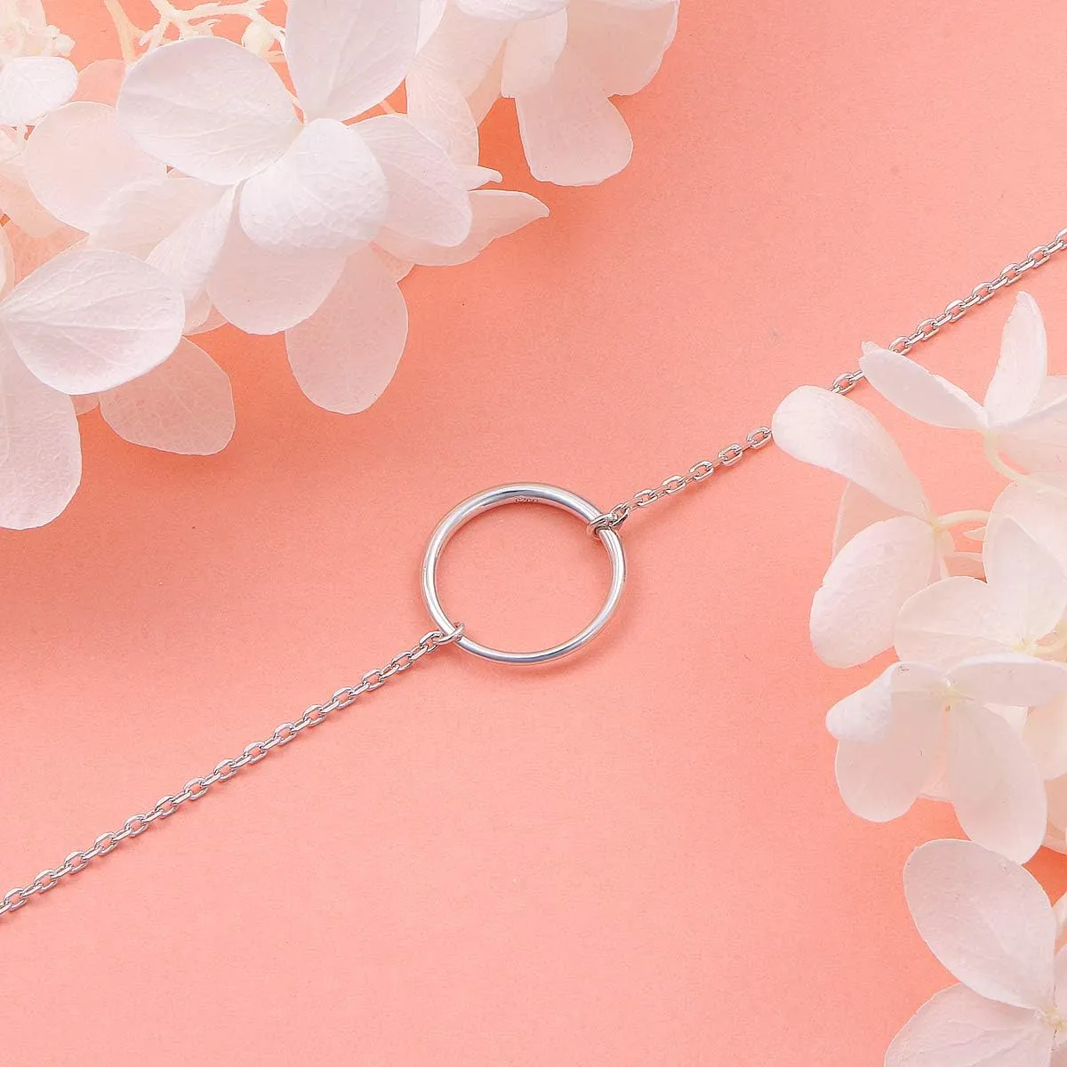 Ladytree S925 Sterling Silver Dainty Simple Choker Necklace,Rolo Chain,Adjustable 13 inches to 16 inches