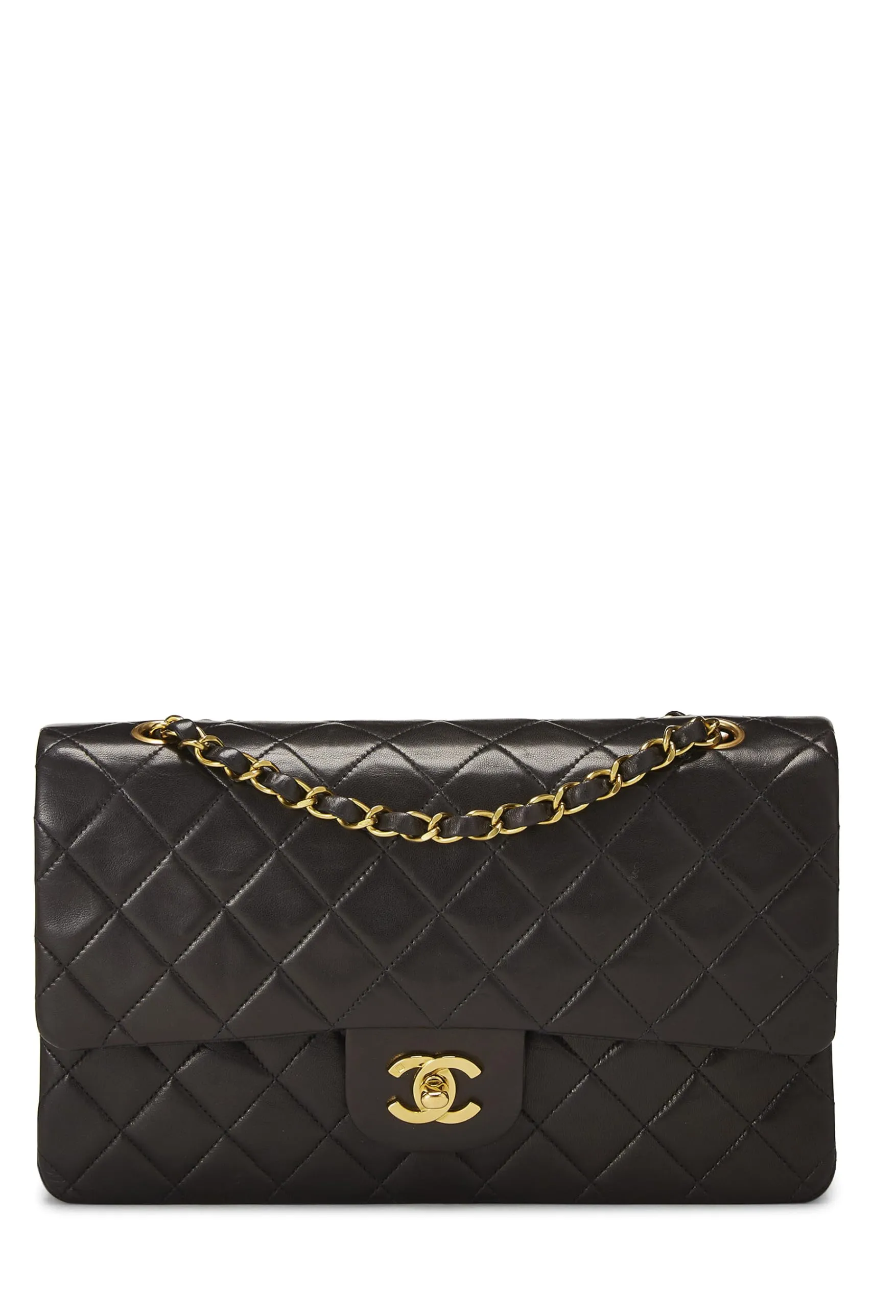 Lambskin Double On-time delivery  Chanel, Classic Flap Medium, Black Quilted Black Hot-selling