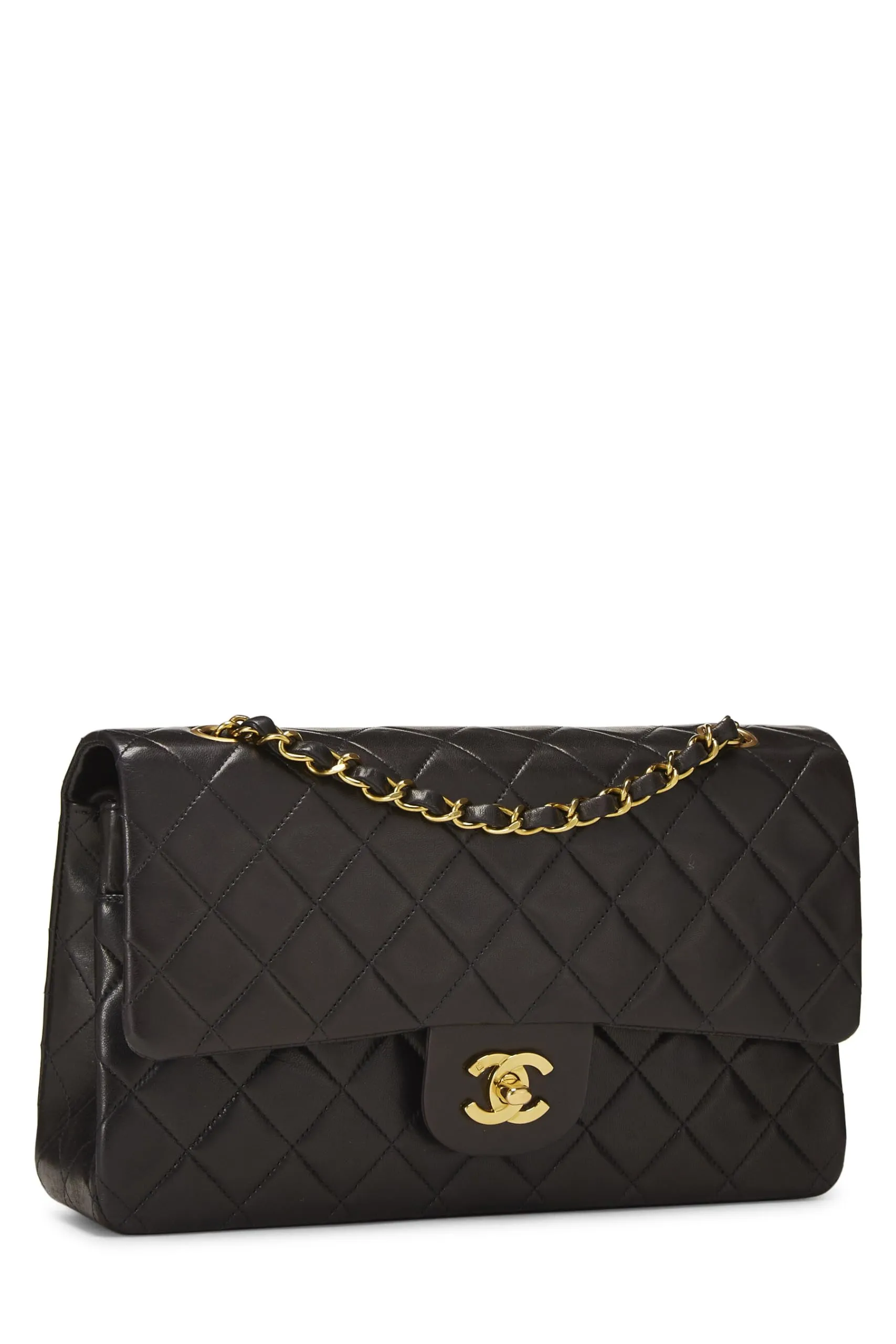Lambskin Double On-time delivery  Chanel, Classic Flap Medium, Black Quilted Black Hot-selling
