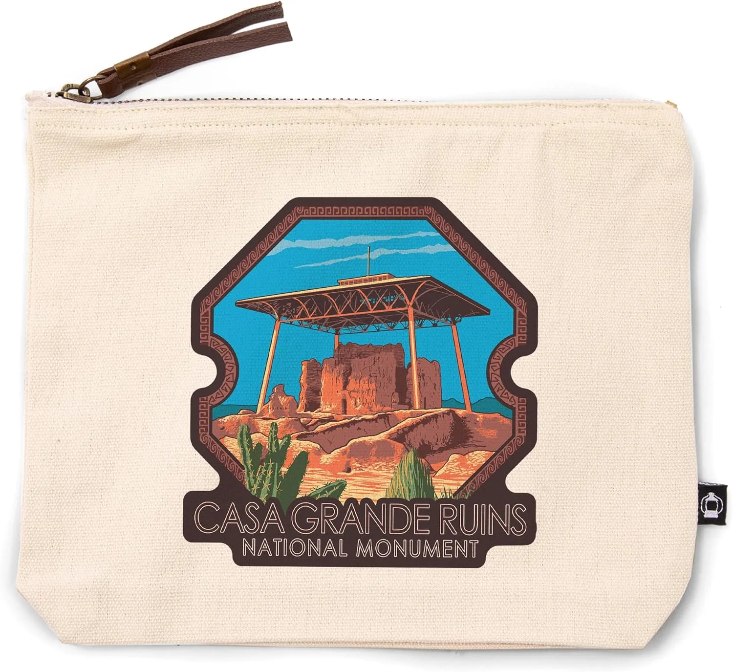 Lantern Press Casa Grande Ruins National Monument, Arizona, 100% Cotton Zipper Pouch, Travel Accessory, Go Bag