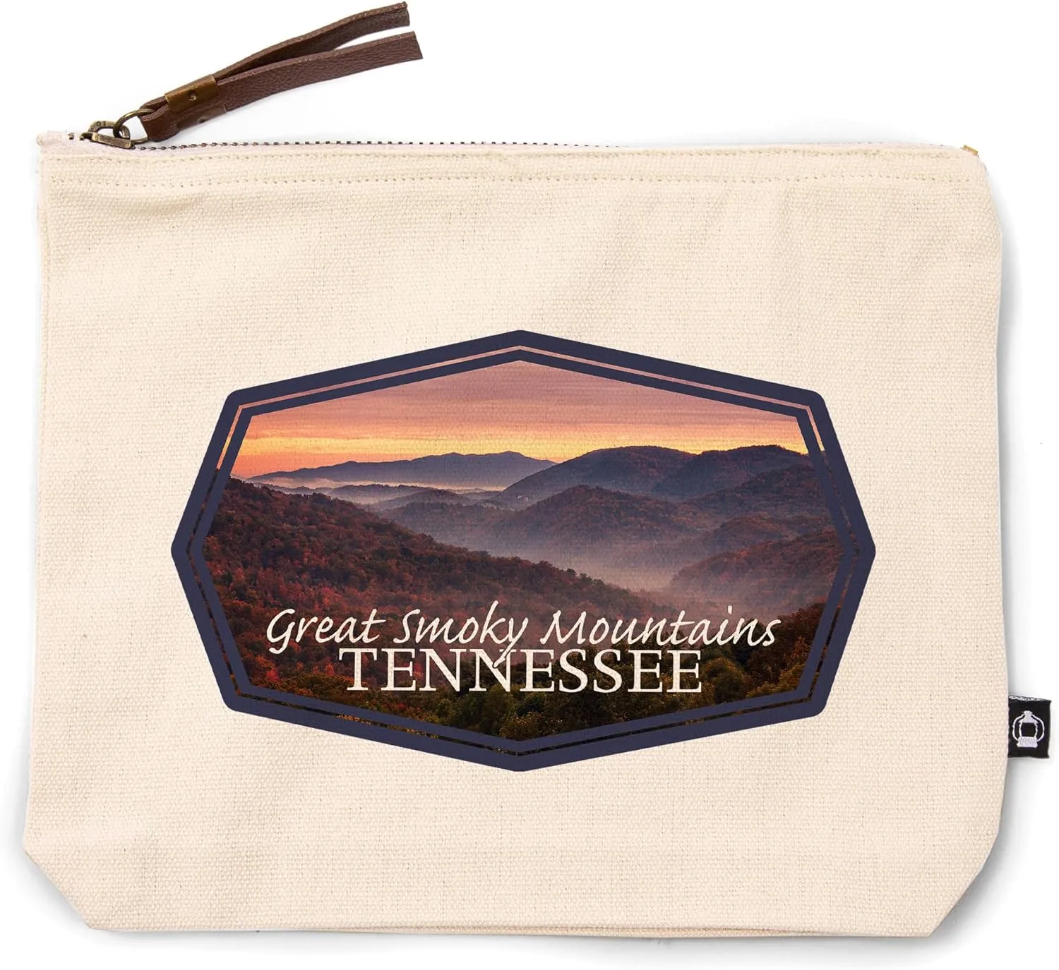 Lantern Press Great Smoky Mountains, Tennessee, Sunset, 100% Cotton Zipper Pouch, Travel Accessory, Go Bag