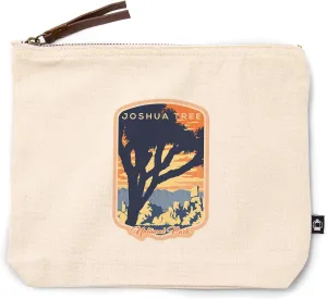 Lantern Press Joshua Tree National Park, California, Lithograph, Contour, 100% Cotton Zipper Pouch, Travel Accessory, Go Bag