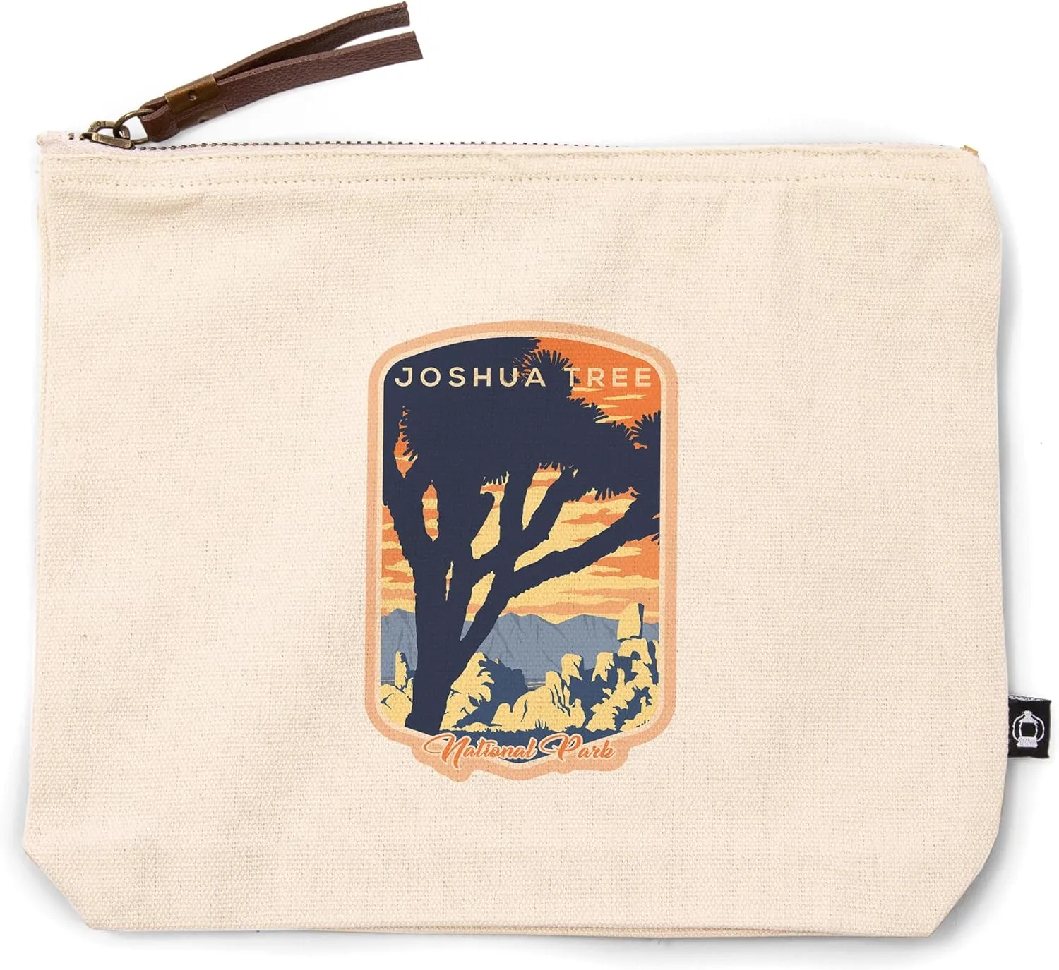 Lantern Press Joshua Tree National Park, California, Lithograph, Contour, 100% Cotton Zipper Pouch, Travel Accessory, Go Bag
