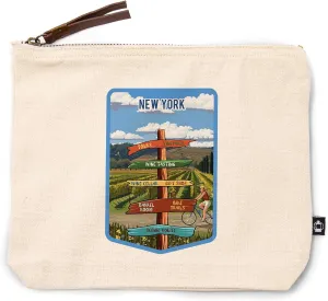 Lantern Press New York, Signpost, Vineyard, 100% Cotton Zipper Pouch, Travel Accessory, Go Bag