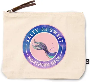 Lantern Press Northern Neck, Virginia, Salty But Sweet, Mermaid Tail, 100% Cotton Zipper Pouch, Travel Accessory, Go Bag
