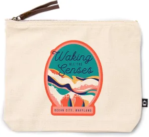 Lantern Press Ocean City, Maryland, Beach Bliss Collection, Feet in Water, Waking All The Senses, 100% Cotton Zipper Pouch, Travel Accessory, Go Bag