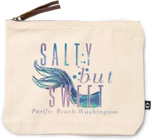 Lantern Press Pacific Beach, Washington, Salty but Sweet, Mermaid Tale, 100% Cotton Zipper Pouch, Travel Accessory, Go Bag
