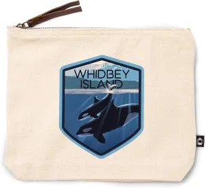 Lantern Press Whidbey Island, Washington, Orca and Calf, 100% Cotton Zipper Pouch, Travel Accessory, Go Bag