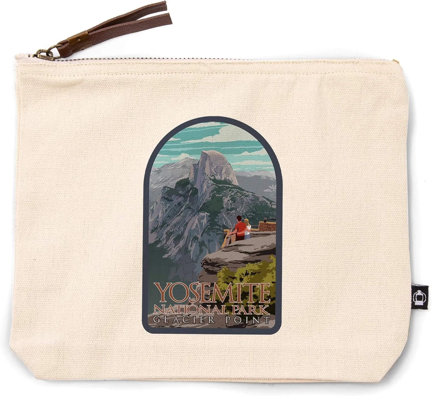 Lantern Press Yosemite National Park, California, Glacier Point and Half Dome, 100% Cotton Zipper Pouch, Travel Accessory, Go Bag