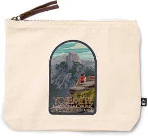 Lantern Press Yosemite National Park, California, Glacier Point and Half Dome, 100% Cotton Zipper Pouch, Travel Accessory, Go Bag