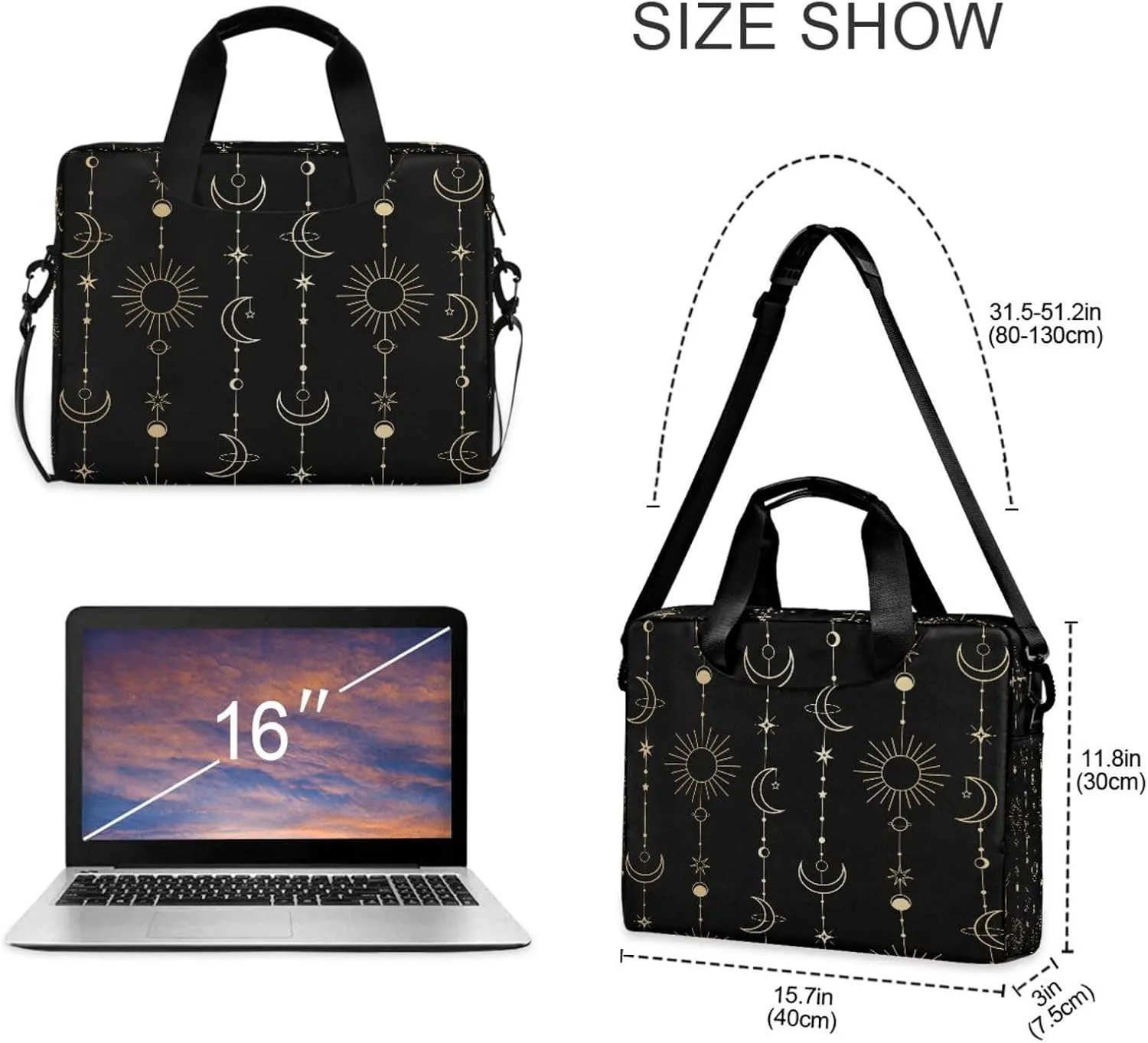 Laptop Bag Computer Bags Messenger Shoulder Bag Briefcase Magic Gnomes for Business Office Work
