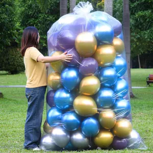 Large Balloon Bags for Transport, Plastic Giant Storage Bags, XL 98.4 x 59 Inch & L 59 x 47 Inch Clear Balloon Carrying Bags