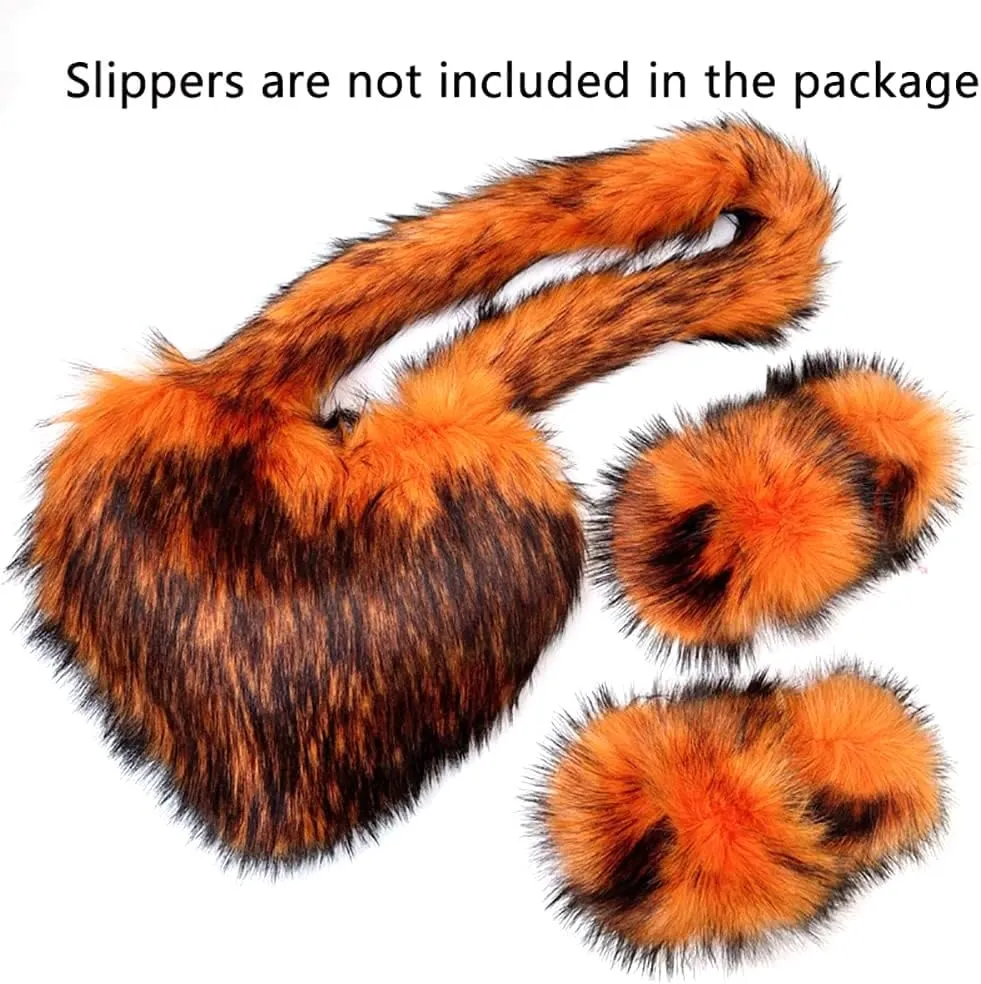 Large Heart Shaped Bag for Women Faux Fur Shoulder Purse Y2k Crossbody Bag Chic Handbag Furry Shoulder Tote Purse