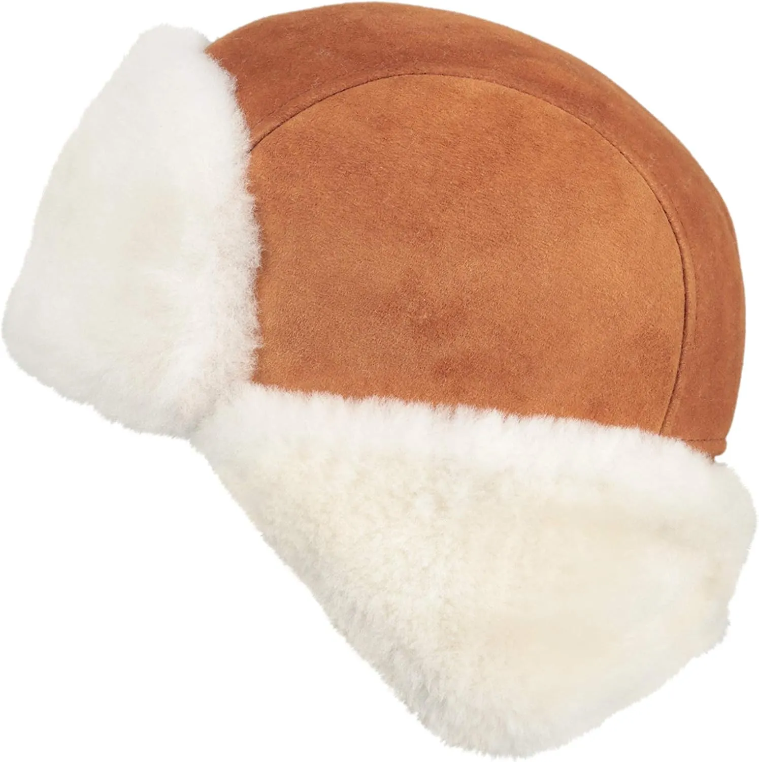 Leather Aviator Shearling Ushanka Trapper Hat Russian Sheepskin Cap Real Fur Winter Hat with Ear Flaps for Men Women