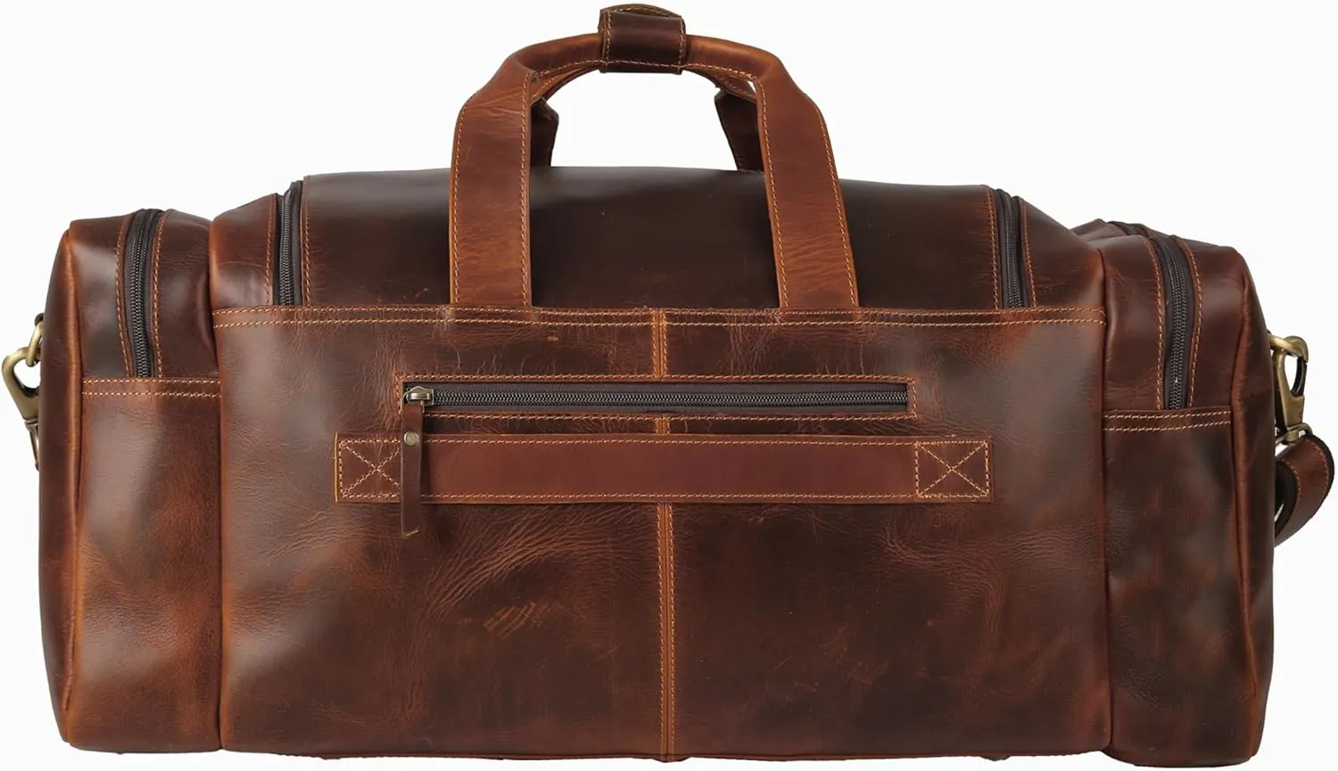 Leather duffel bag 24 Inch U Zip holdall Travel sports Duffle Weekend gym Sports