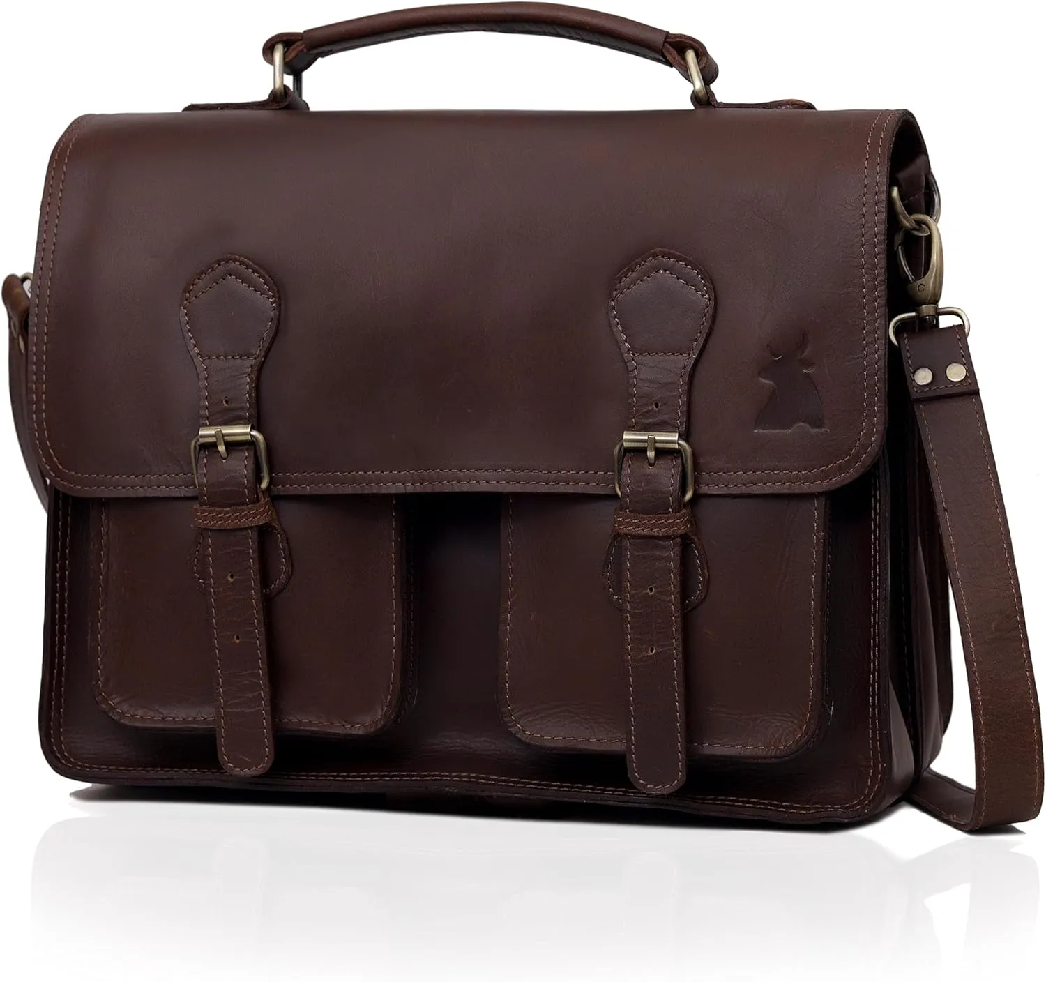 Leather Messenger Bag For Men, Vintage Handmade Laptop Briefcase and Shoulder Bag for Men