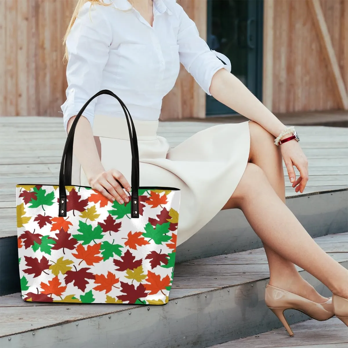 Leather Tote Bag for Women Fashion Shoulder Bag Purses and Handbags Large Capacity Satchel Bags for Work Travel