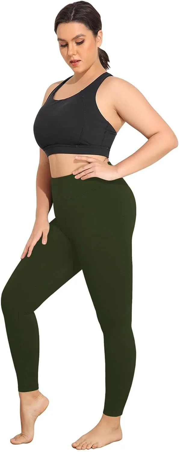 Leggings for Women Plus Size Tummy Control Lightweight Stretch High Waist Pants Soft Running Workout Trendy Yoga Pants