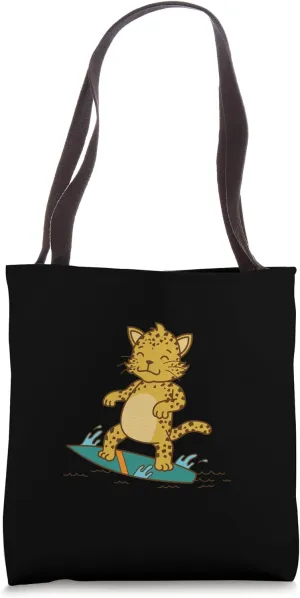 Leopard on the Surfboard Predator Predator Tote Bag