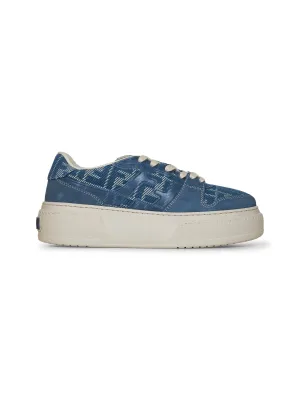 Light blue FF jacquard and suede Fendi Match sneakers