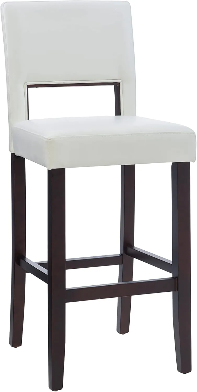 Linon Vega White Barstool, Bar Height