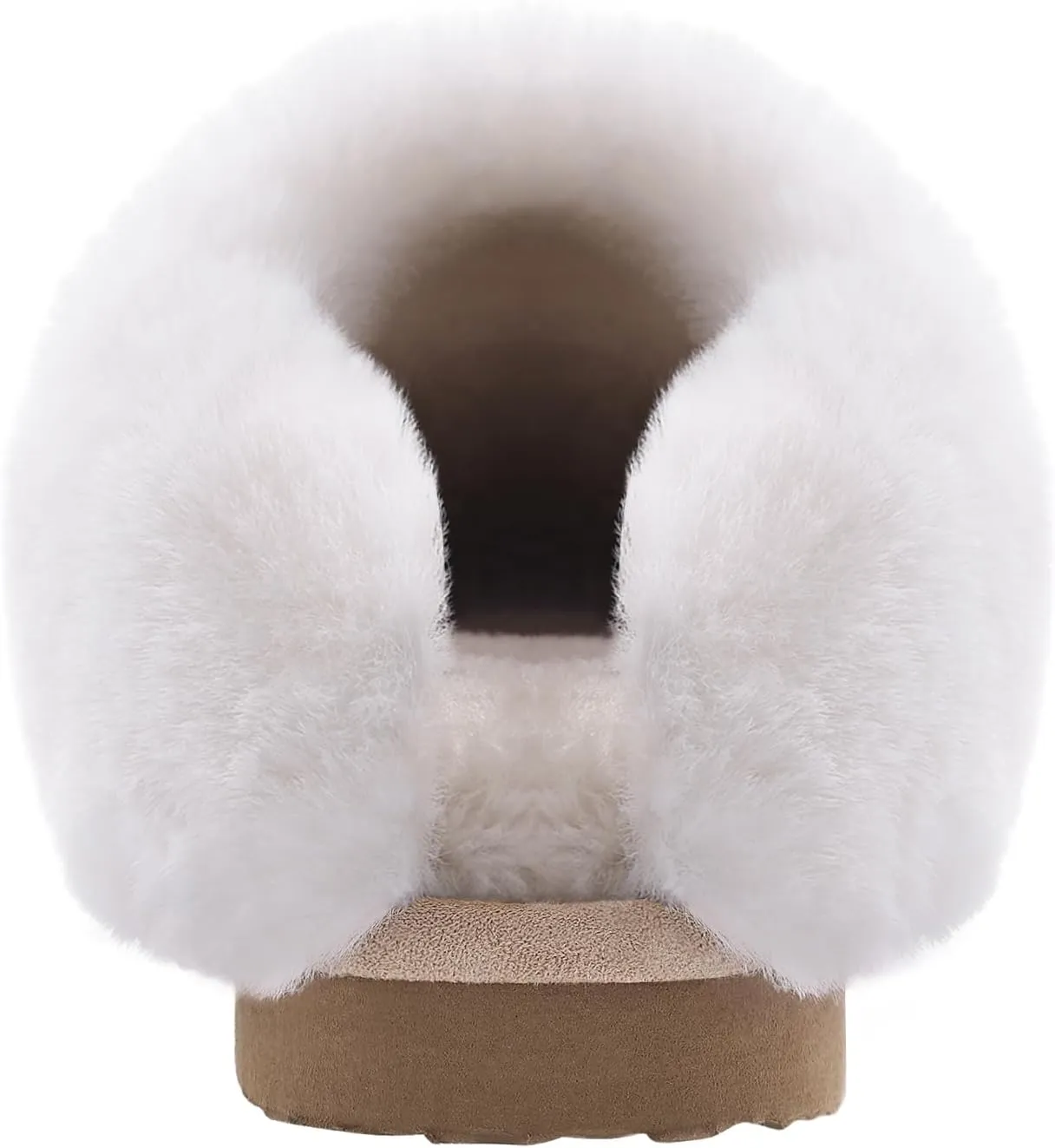 Litfun Fuzzy House Slippers for Women Fluffy Memory Foam Suede Slippers with Faux Fur Collar Indoor Outdoor