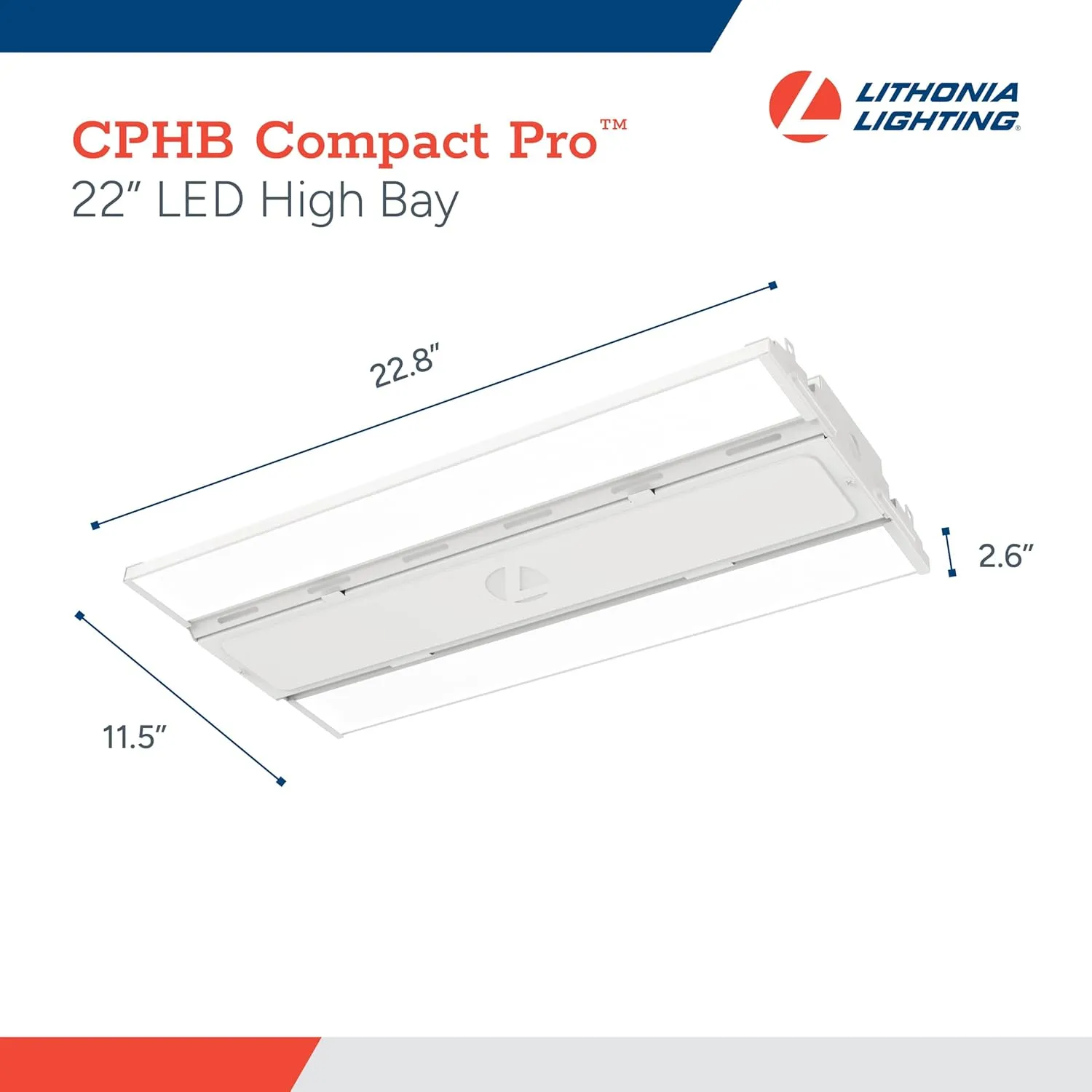 Lithonia Lighting Compact Pro LED High Bay Light, Ceiling Lighting Fixture, 30,000 Lumens, 4000K Cool White, Dimmable LED Work Light for Garage and Warehouse, MVOLT 120-277V (CPHB 30LM MVOLT 40K)