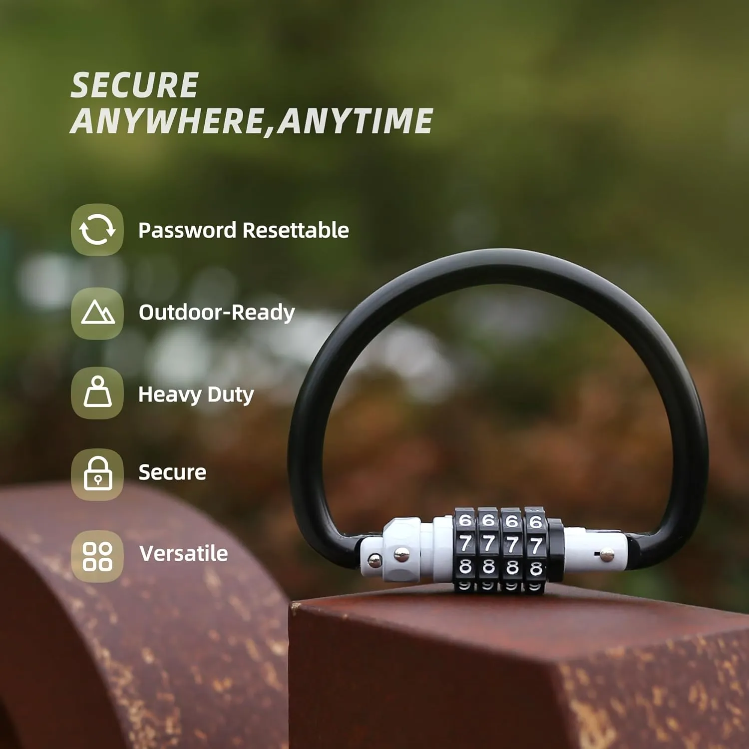 Locking Carabiner Heavy Duty, 4 inch 25KN D Ring, Large Climbing Carabiner Clip with Combination Lock, Gym Carbiner, Oval Caribiner, Triangle Carbineers for Hammock Hooks, Chain Link, Backpack Secure