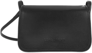 Longchamp "Le Foulonne Leather Crossbody Bag, Black