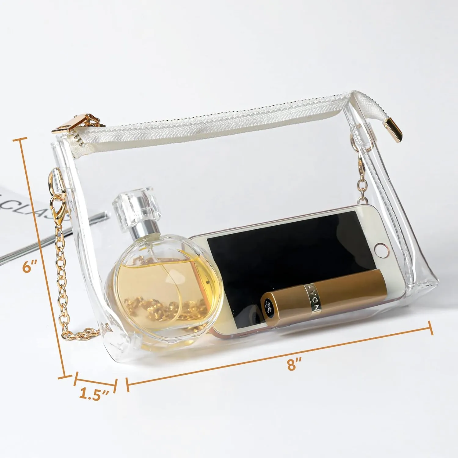 Lorbro Clear Purse for Women Stadium Approved, Clear Crossbody Bag with Zipper Closure, Transparent Purse for Concert Sports