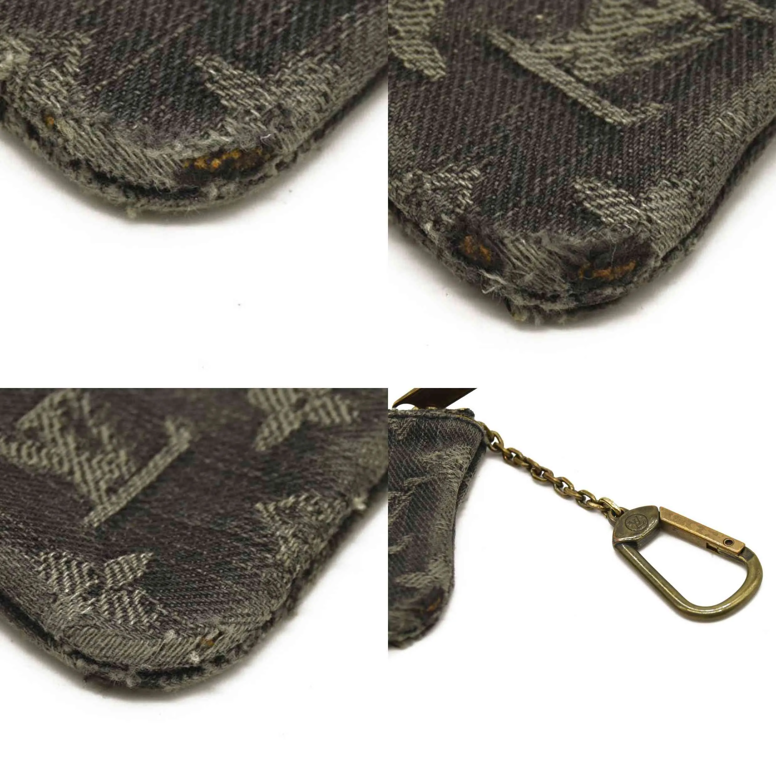 LOUIS VUITTON Denim Neo Key Pouch Black CA1038