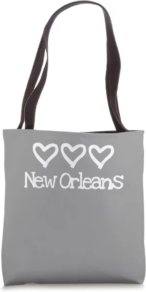 Love Heart New Orleans 3 Rustic Hearts Artisan Cajun Holiday Tote Bag