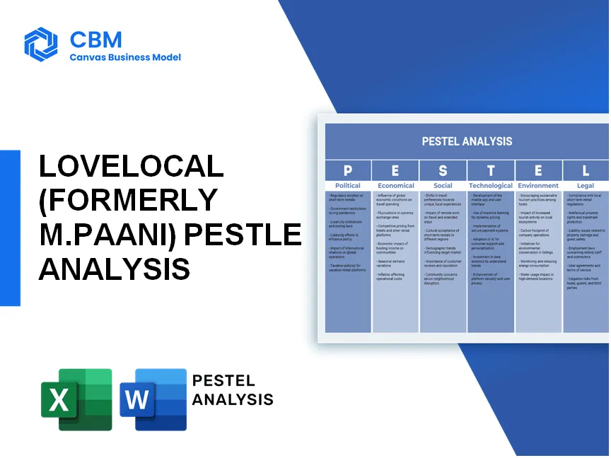 LOVELOCAL (FORMERLY M.PAANI) PESTEL ANALYSIS