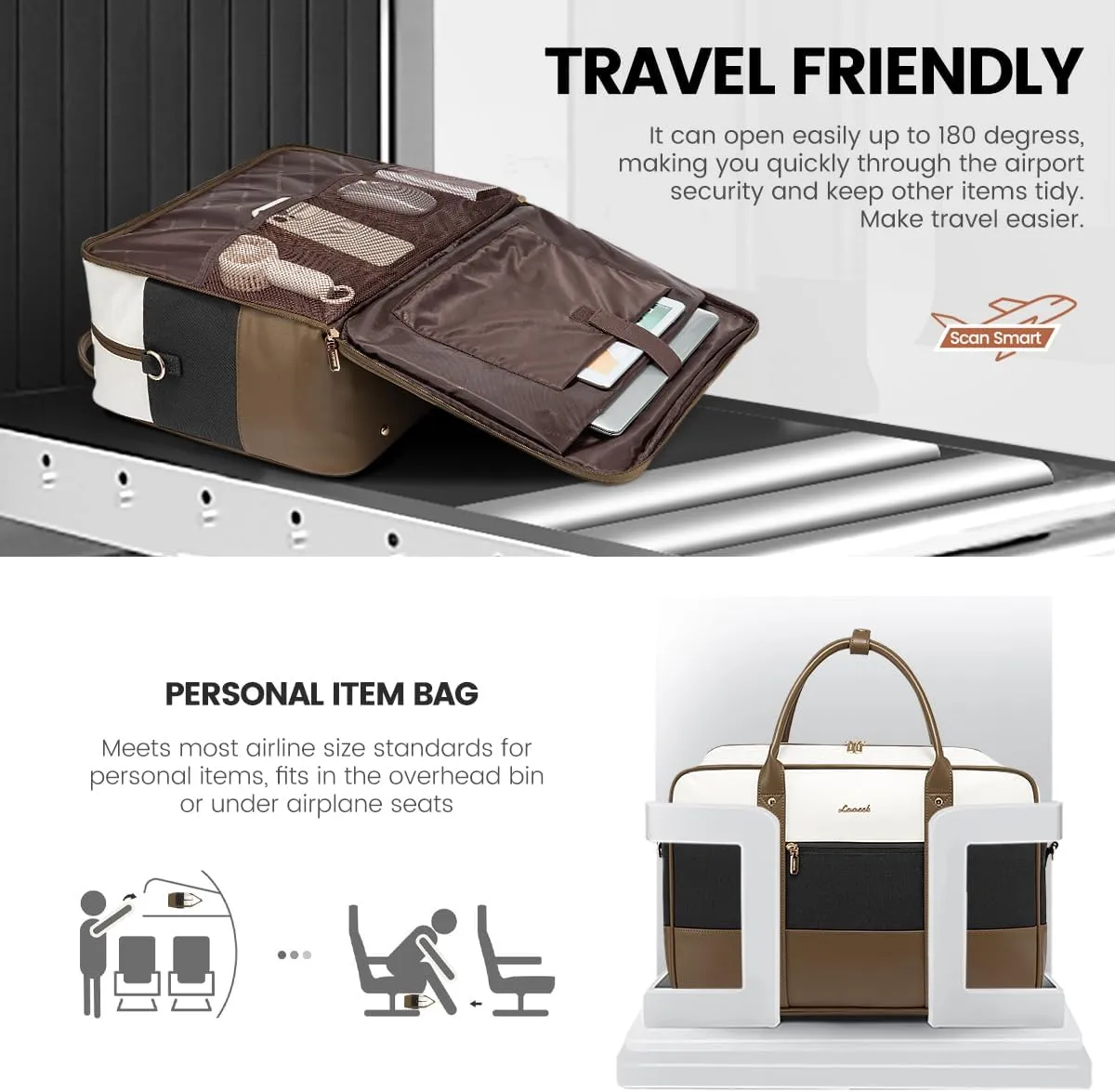 LOVEVOOK Weekender Travel Duffel Bag, Personal Item Duffle Bags for Women with Laptop Compartment, Overnight Bag with Toiletry Bag, Yoga Gym Bag with Wet Pocket, Hospital Bag for Labor and Delivery