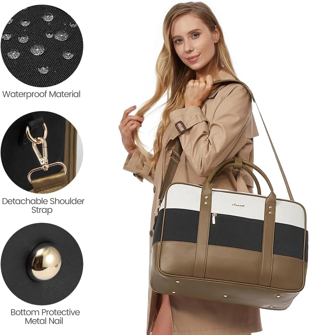 LOVEVOOK Weekender Travel Duffel Bag, Personal Item Duffle Bags for Women with Laptop Compartment, Overnight Bag with Toiletry Bag, Yoga Gym Bag with Wet Pocket, Hospital Bag for Labor and Delivery