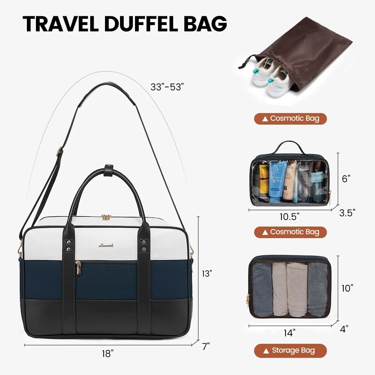 LOVEVOOK Weekender Travel Duffel - Women's Personal Item with Laptop Compartment, Overnight & Yoga Gym Bag, Wet Pocket, Labor & Delivery Hospital Bag