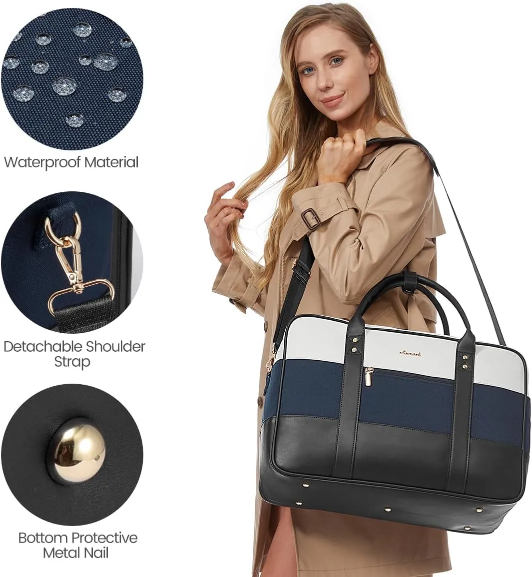 LOVEVOOK Weekender Travel Duffel - Women's Personal Item with Laptop Compartment, Overnight & Yoga Gym Bag, Wet Pocket, Labor & Delivery Hospital Bag