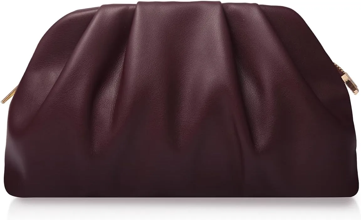 lovyoCoCo Clutch Purse for Women Soft Pleated PU Wedding Clutch, Elegant Evening Bag for Galas, Proms,Cocktail Parties